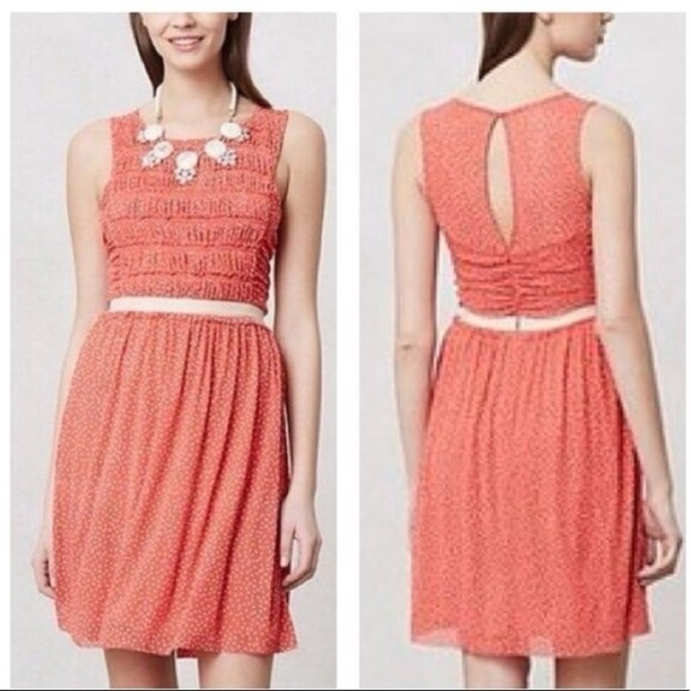 ANTHROPOLOGIE Postmark 9 H15 STCL Polka Dot Open Back Dress